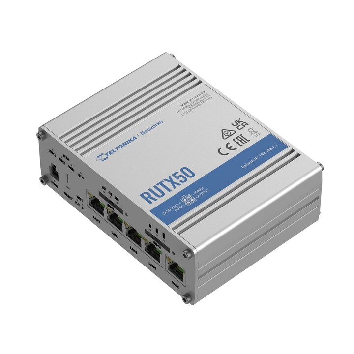 Teltonika RUTX50 Gigabit Ethernet 5G WLAN-Router Edelstahl