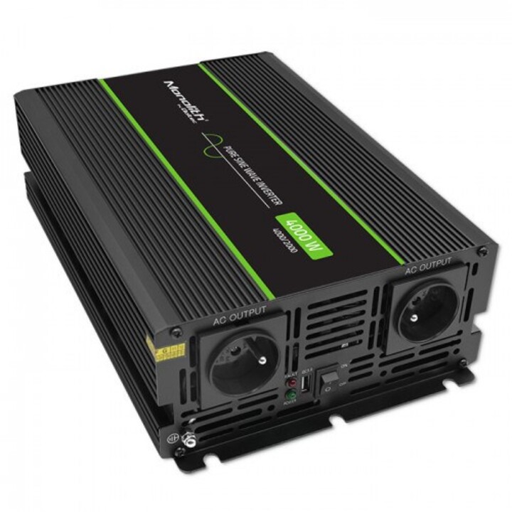 Qoltec Monolith power adapter and inverter Auto 4000 W Black
