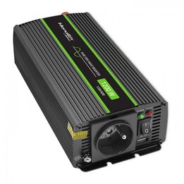 Qoltec Monolith adaptador e inversor de corriente Auto 1200 W Negro