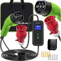 Qoltec 52471 Caricatore mobile EV 2 in 1 tipo2 | 7kW| 230 V | CEE 5 PIN