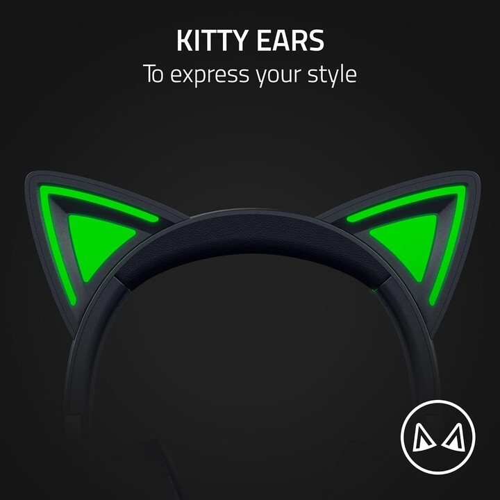 Fone de ouvido Razer Kraken Kitty V2 microfone com fio na orelha e cancelamento de ruído