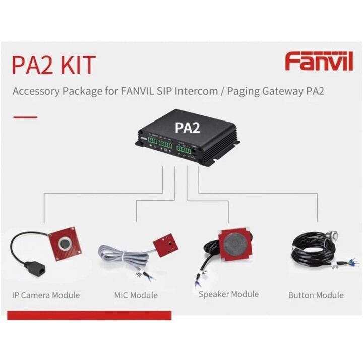 Fanvil PA2-KIT | Accessory set for PA2 | IP camera, speaker, microphone, LED button