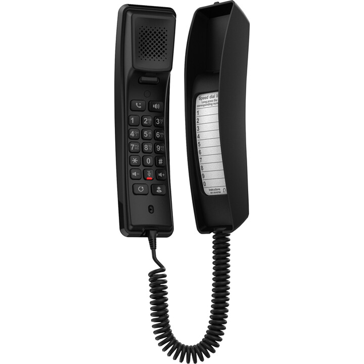 Fanvil H2U Noir | Téléphone VoIP | Audio HD, RJ45 100 Mbps PoE, montage mural