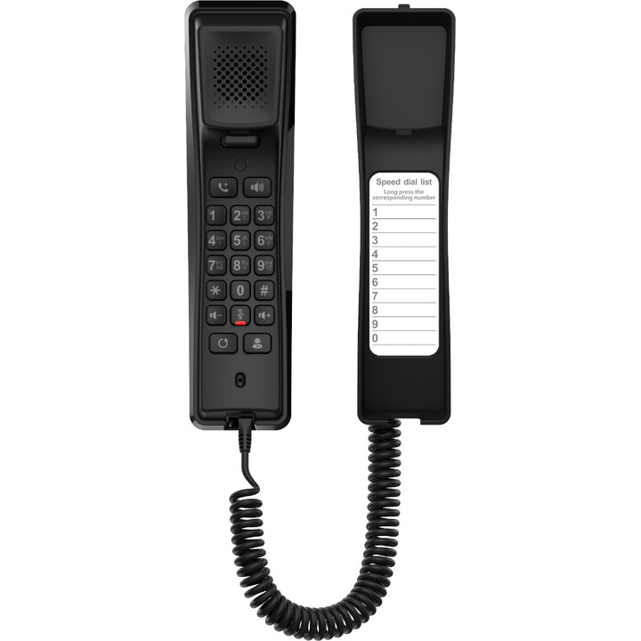 Fanvil H2U Noir | Téléphone VoIP | Audio HD, RJ45 100 Mbps PoE, montage mural