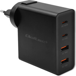 Chargeur Qoltec GaN POWER PRO | 2xUSB-C | 2xUSB | 130W | 5-20V | 1,5-5A | XP | Noir