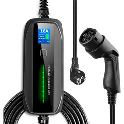 Extralink BS-PCD030 16A 3,6kW Schuko | Chargeur de voiture électrique portable | Monophasé, 5,5 m, LCD, IP67