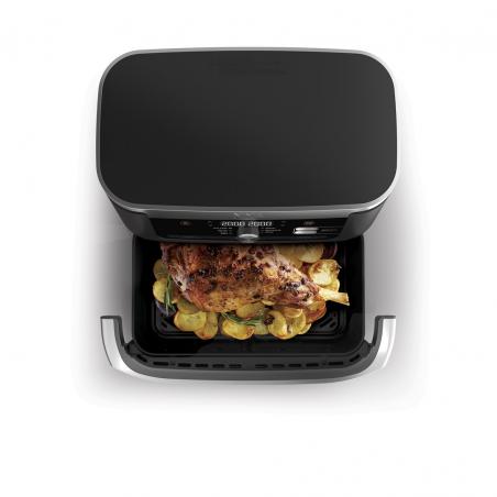 Ninja AF500EU freidora Doble 10,4 L Independiente 2470 W Freidora de aire caliente Negro, Acero inoxidable