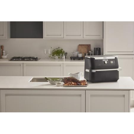 Ninja AF500EU freidora Doble 10,4 L Independiente 2470 W Freidora de aire caliente Negro, Acero inoxidable