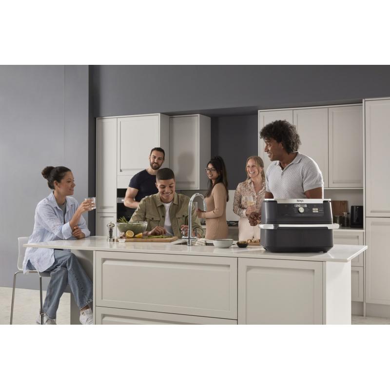 Ninja AF500EU freidora Doble 10,4 L Independiente 2470 W Freidora de aire caliente Negro, Acero inoxidable