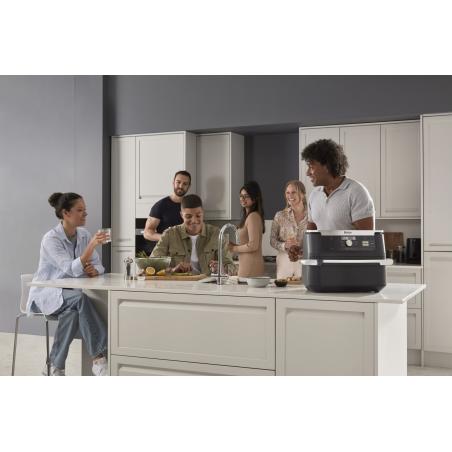 Ninja AF500EU freidora Doble 10,4 L Independiente 2470 W Freidora de aire caliente Negro, Acero inoxidable