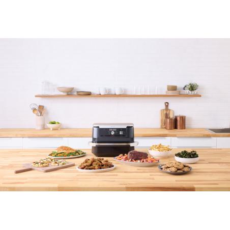 Ninja AF500EU freidora Doble 10,4 L Independiente 2470 W Freidora de aire caliente Negro, Acero inoxidable