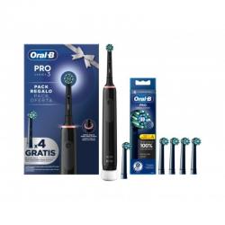 Braun Oral-B Pro 3 Zahnbürste / Inklusive 4 Köpfe / Schwarz