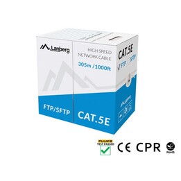 LANBERG CABLE SFTP CAT.5E 305M WIRE CU GRAY