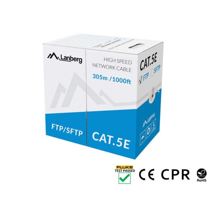 CAVO LANBERG SFTP CAT.5E 305M FILO CU GRIGIO