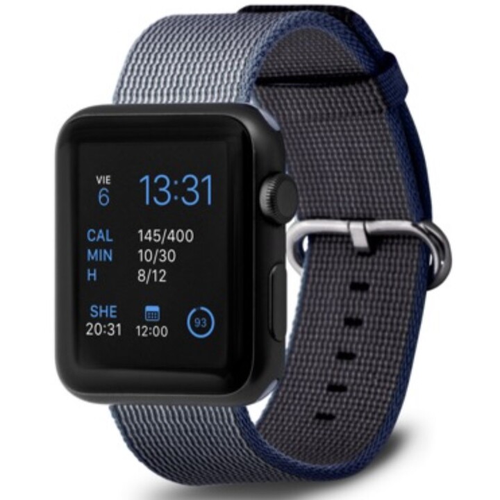 Bracelet Unotec pour apple watch 42/44/45/49mm nylon bleu foncé