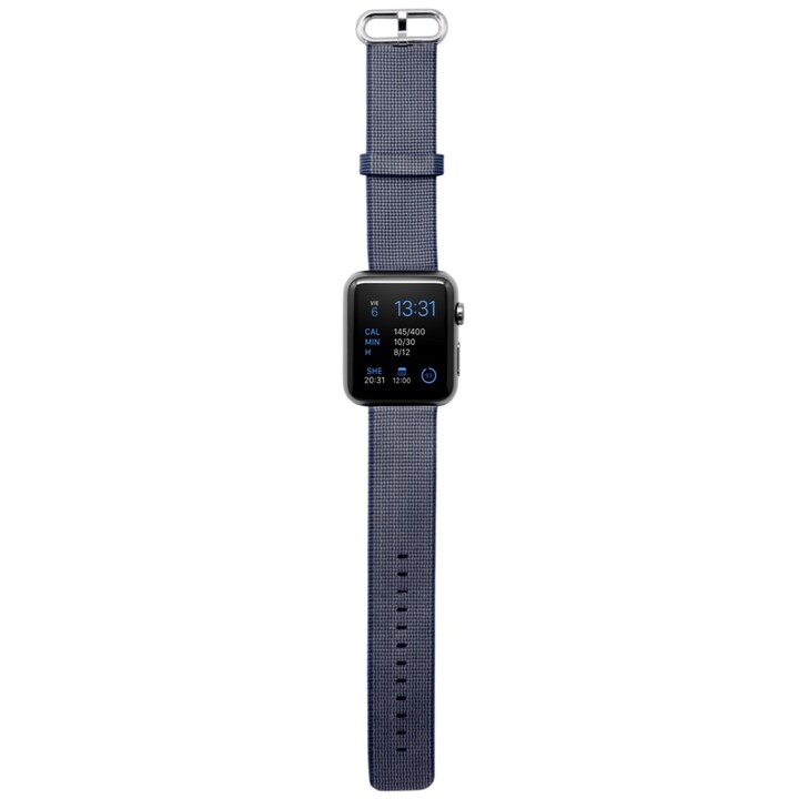 Bracelet Unotec pour apple watch 42/44/45/49mm nylon bleu foncé