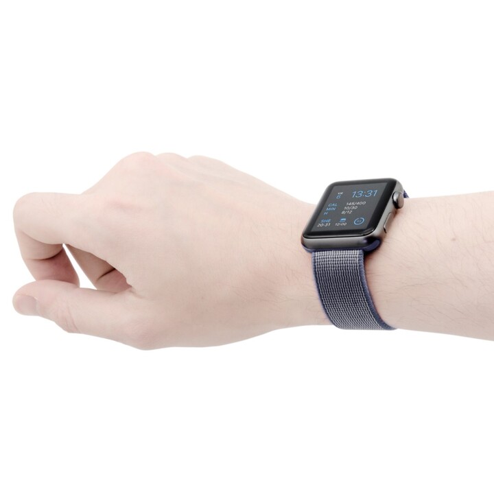 Bracelet Unotec pour apple watch 42/44/45/49mm nylon bleu foncé