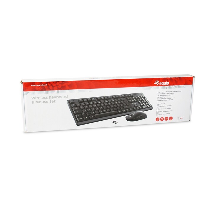 TECLADO + RATON EQUIP WIRELESS 2.4GHZ NEGRO