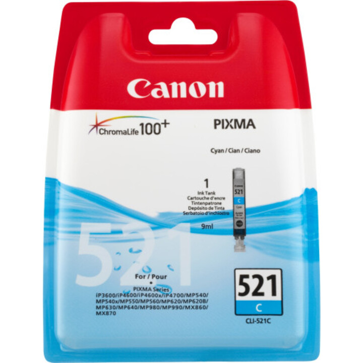 Cartucho de tinta Canon Cli-521 C 1 peça(s) Original Ciano