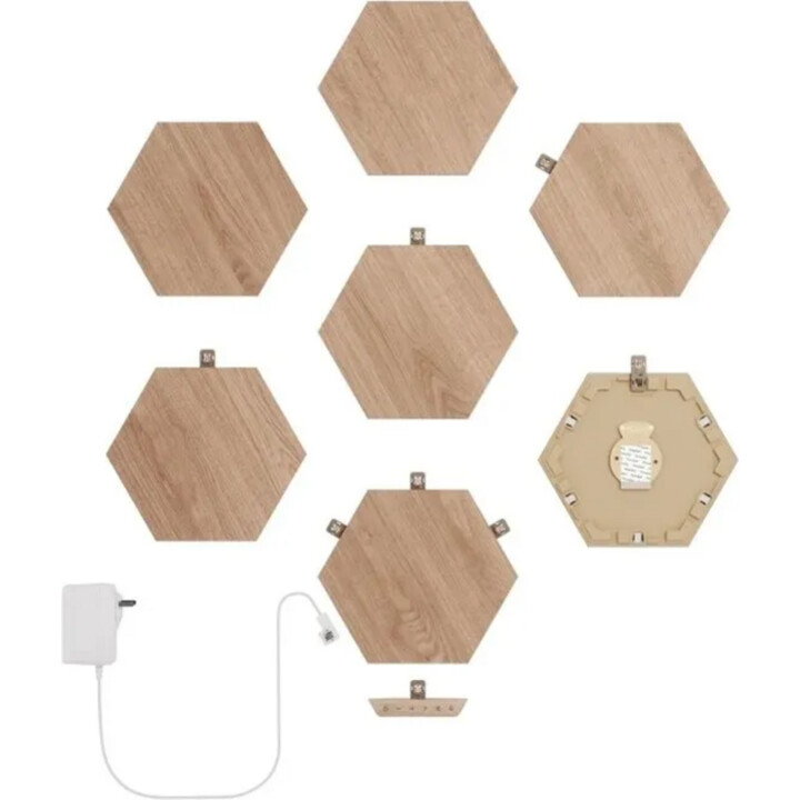 Nanoleaf Elements Hex-Starterkit in Holzoptik (7 Paneele)