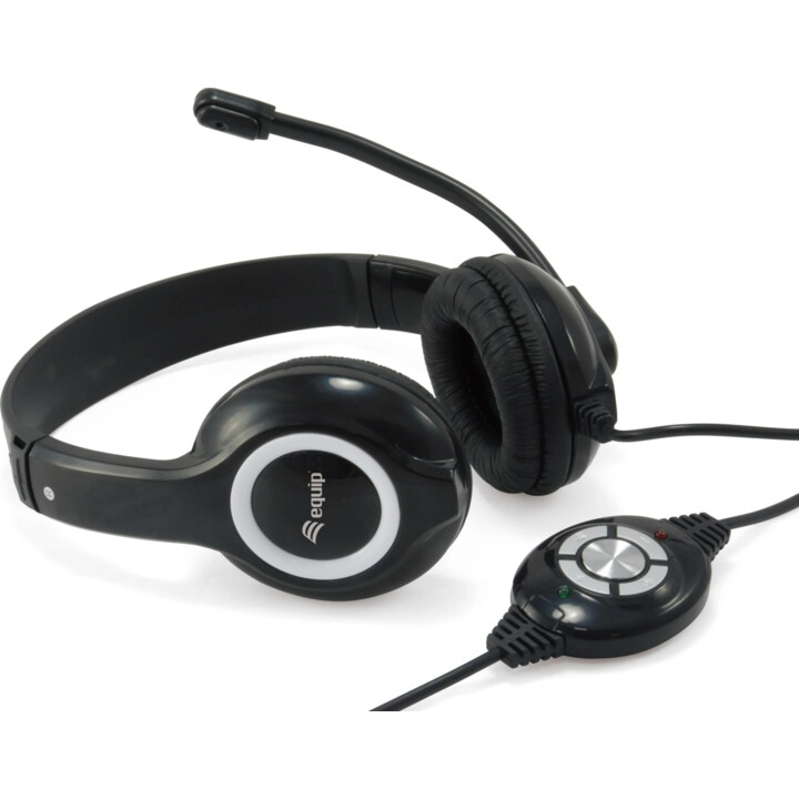 Earphone + mic equip life headset usb silver/black