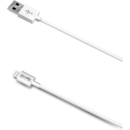 Celly USB-Stecker/Lightning-Stecker-Kabel, 2 m, weiß