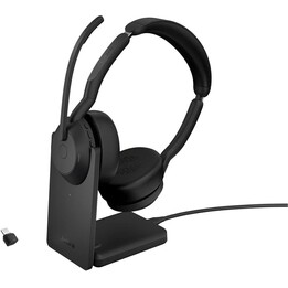Jabra Evolve2 55 UC Stereo Headset On-Ear (Bluetooth, wireless, USB-C, charging station)