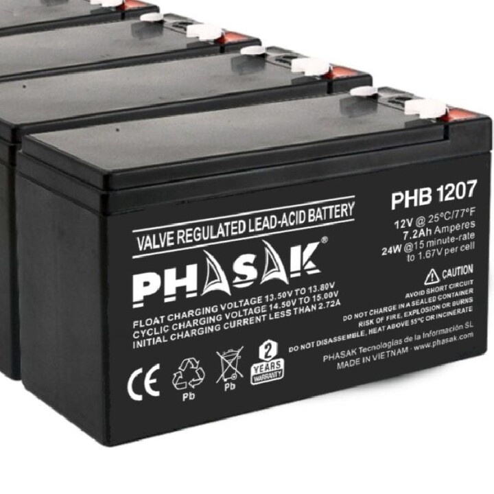 Batteria Phasak PHB 1207 compatibile con UPS/UPS PHASAK secondo le specifiche