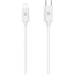 Câble USB-C mâle / Lightning mâle Celly 2m blanc