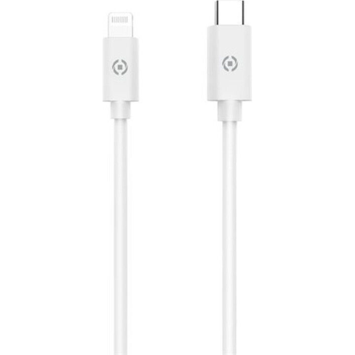 Celly USB-C-Stecker/Lightning-Stecker-Kabel, 2 m, weiß