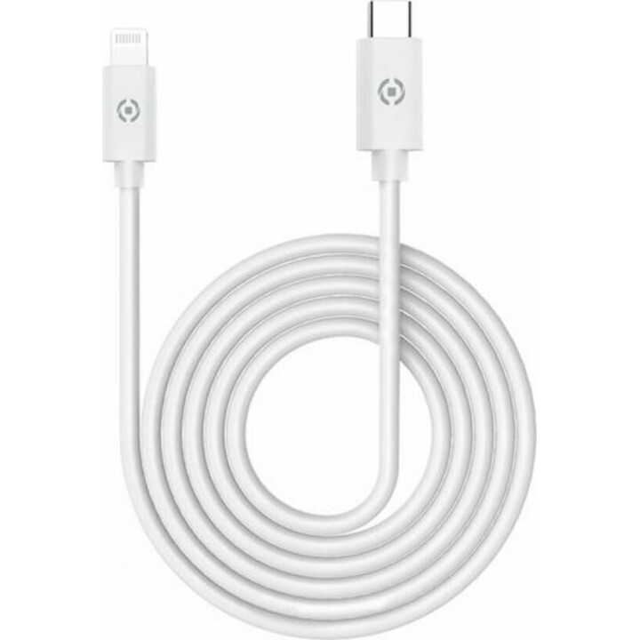 Câble USB-C mâle / Lightning mâle Celly 2m blanc