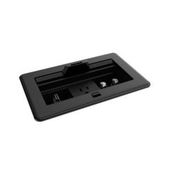 Crestron Fliptop Ft2 Series Cable Management System, 202 Size, Mechanical, Pass-through Lid, Black (ft2-202-mech-ptl-b) 6511668