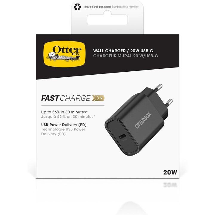 Chargeur USB-C noir Otterbox 20w
