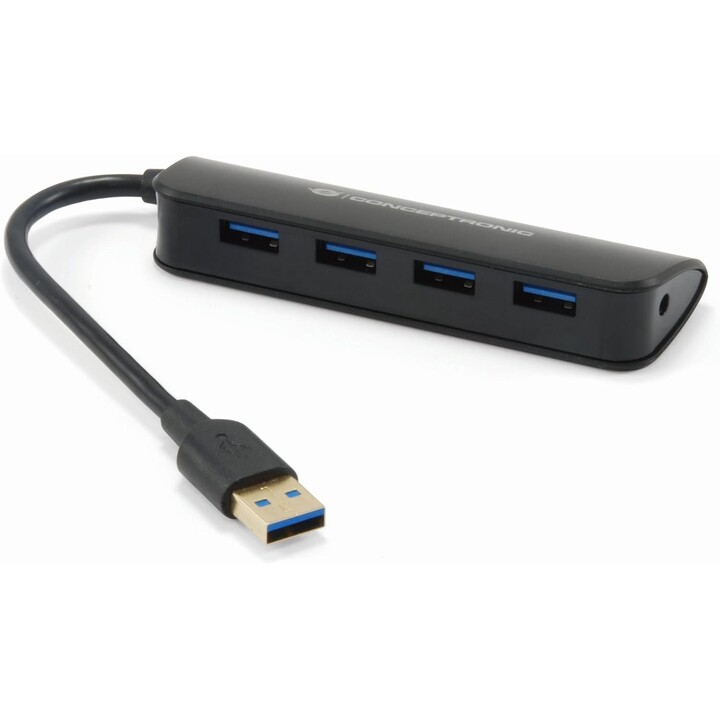 Conceptronic usb hub 4 ports usb 3.0 pocked black