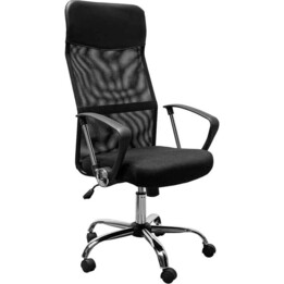 Sedia da ufficio Powerbasics in rete nera con schienale regolabile