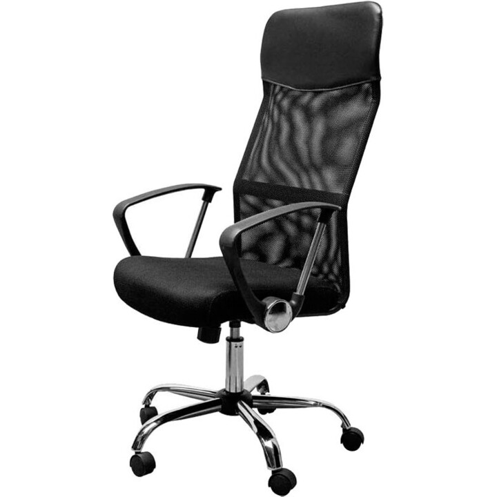 Sedia da ufficio Powerbasics in rete nera con schienale regolabile