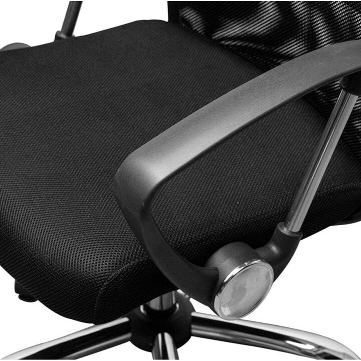 Sedia da ufficio Powerbasics in rete nera con schienale regolabile