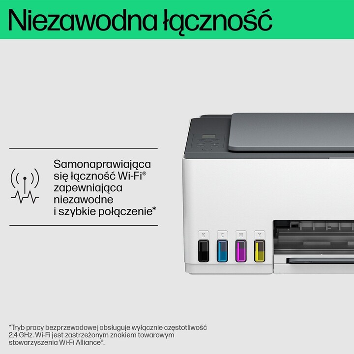 HP Smart Tank Imprimante Tout-en-un 580, Home and home office, Print, copy, scan, Wireless; High-volume printer tank; Print from