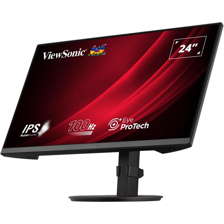 ViewSonic VG2408A Monitor LED FHD SuperClear IPS de 24 polegadas com VGA, HDMI, DisplayPort, USB, altifalantes e suporte ergonóm