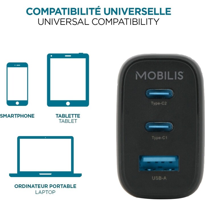 Wall charger - 65w - 1 usb-a usb-c