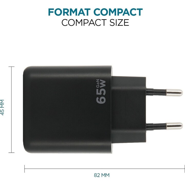 Wall charger - 65w - 1 usb-a usb-c