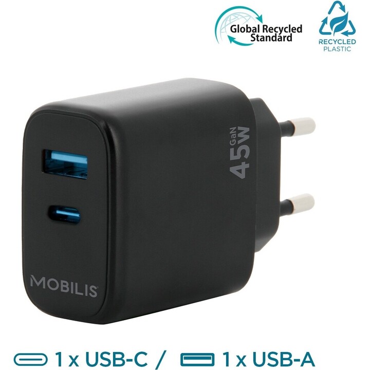 Chargeur mural - 45w - 1 usb-a usb-c
