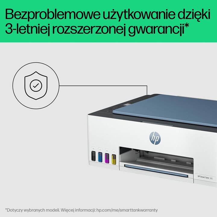 HP Smart Tank 585 All-in-One Printer, Home and home office, Print, copy, scan, Wireless; High-volume printer tank; Print from ph