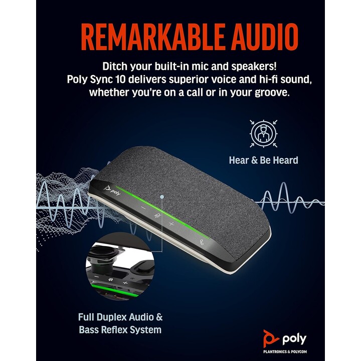 HP Poly Sync 10 USB-A USB-C Speakerphone