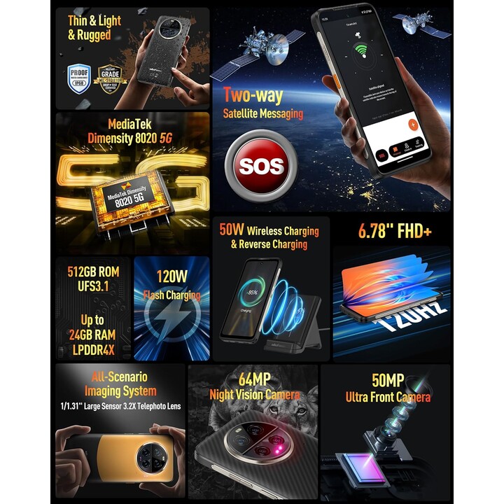 Ulefone Power Armor 23 Ultra 12GB 512GB Dual Sim Schwarz