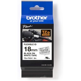 Brother Flexibles Filzstiftband 18mm weiß/ Schwarz