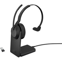 Jabra Evolve2 55 UC Mono Auriculares supraaurales (Bluetooth, inalámbrico, USB-A, estación de carga)