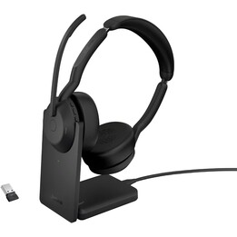 Cuffie stereo Jabra Evolve2 55 UC On-Ear (Bluetooth, wireless, USB-A, stazione di ricarica)