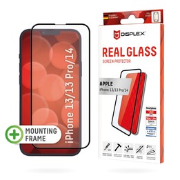 Vidro temperado DISPLEX 10H para Apple iPhone 13/13 Pro/14, moldura ecológica, capa completa