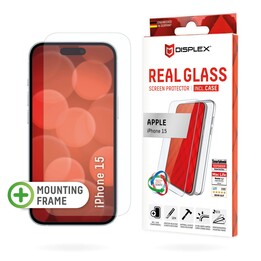 Verre trempé DISPLEX + coque de protection pour Apple iPhone 15